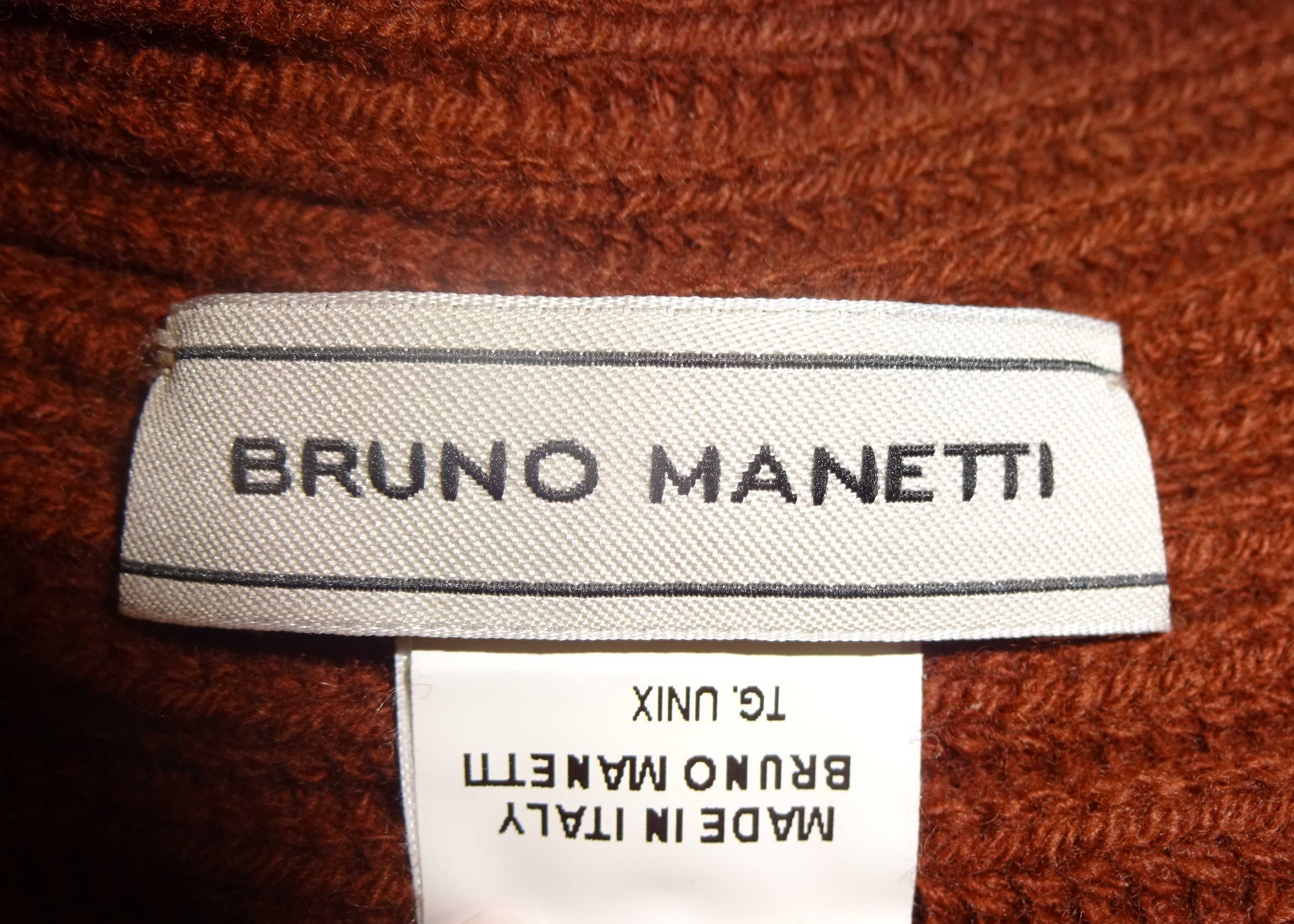 BRUNO MANETTI made in Italy Cashmere i Wool kaszmirowy szal komin