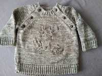 Sweterek z długim rękawem, H&M, Kubuś Puchatek, rozmiar 74