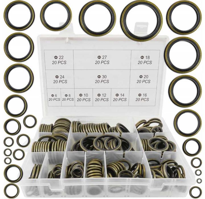 Podkładki metryczne do korków spustowych podkładek  M6-30 240 SZT