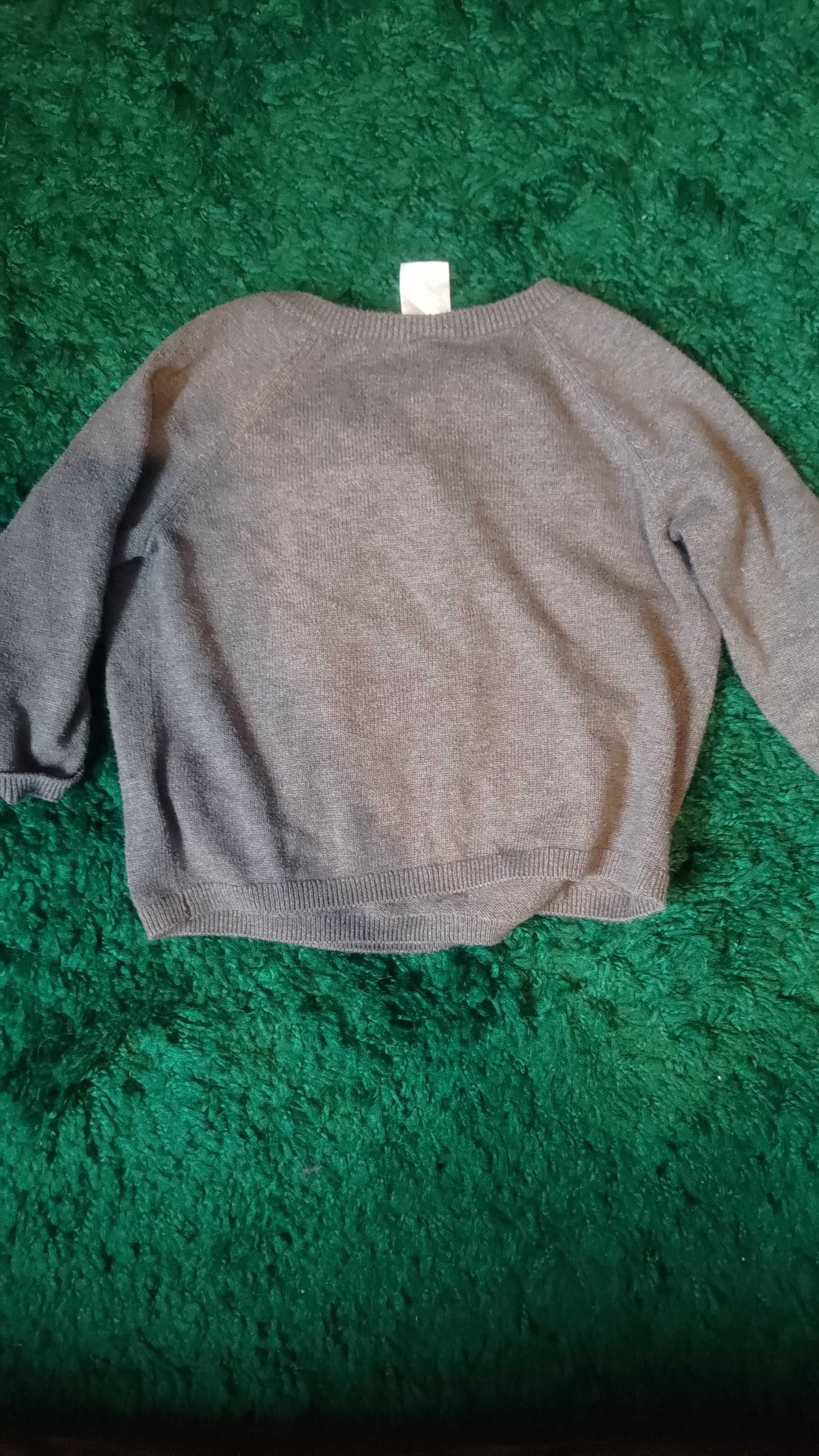 Sweter szary brązowy jeż H&M 68 wiosenny