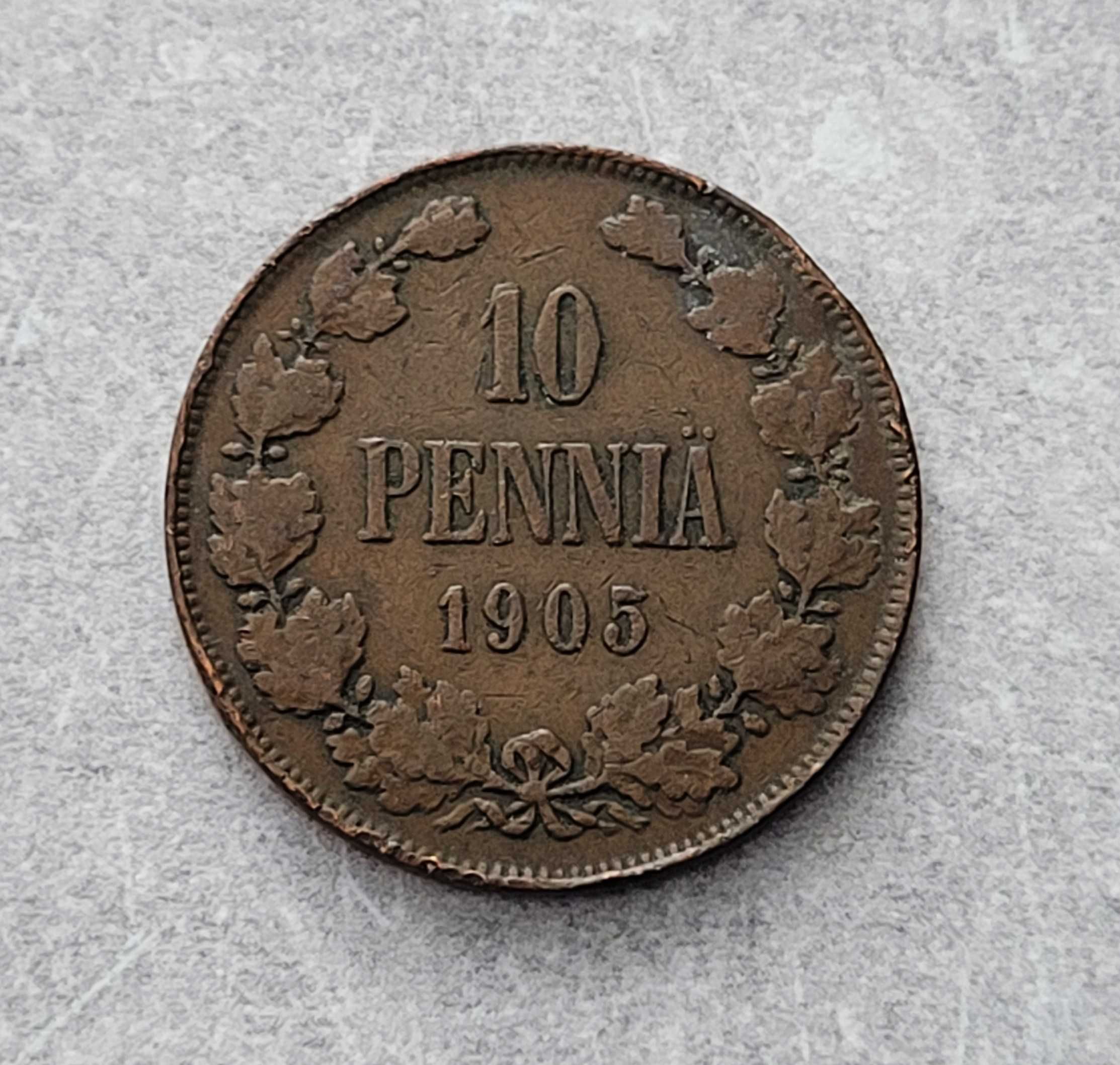 430) FINLANDIA - 10 Pennia - 1905 r.