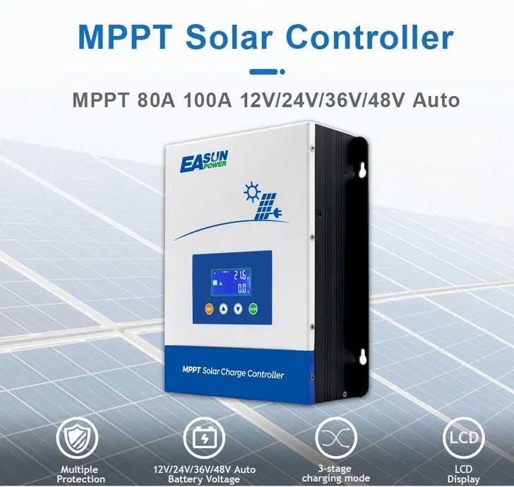 Controlador Carga MPPT Puro 20A - 100A 12v - 48v Lítio e Chumbo