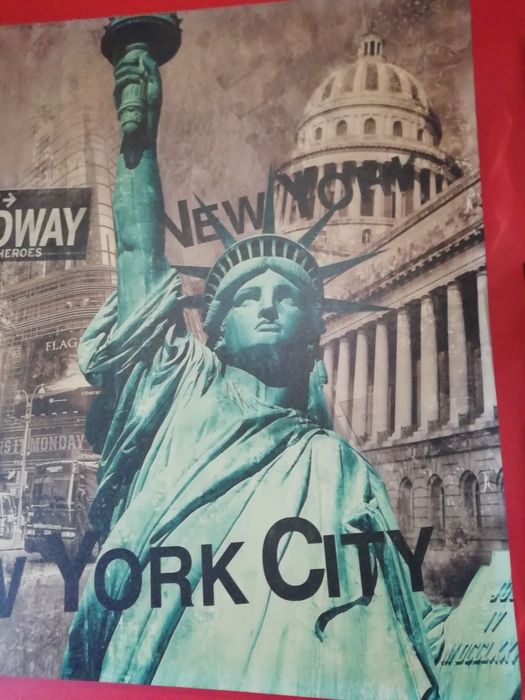 Quadro grande para sala tema cidade nova York New York 113cmx85cm