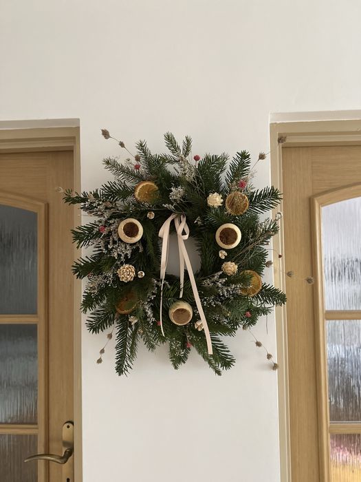 Wianek swiateczno zimowy natural jodla