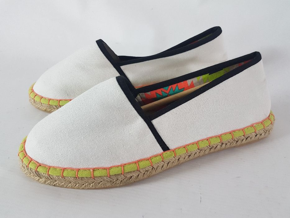 EVEN& ODD MOKASYNY ESPADRYLE damskie białe R 40 nowe