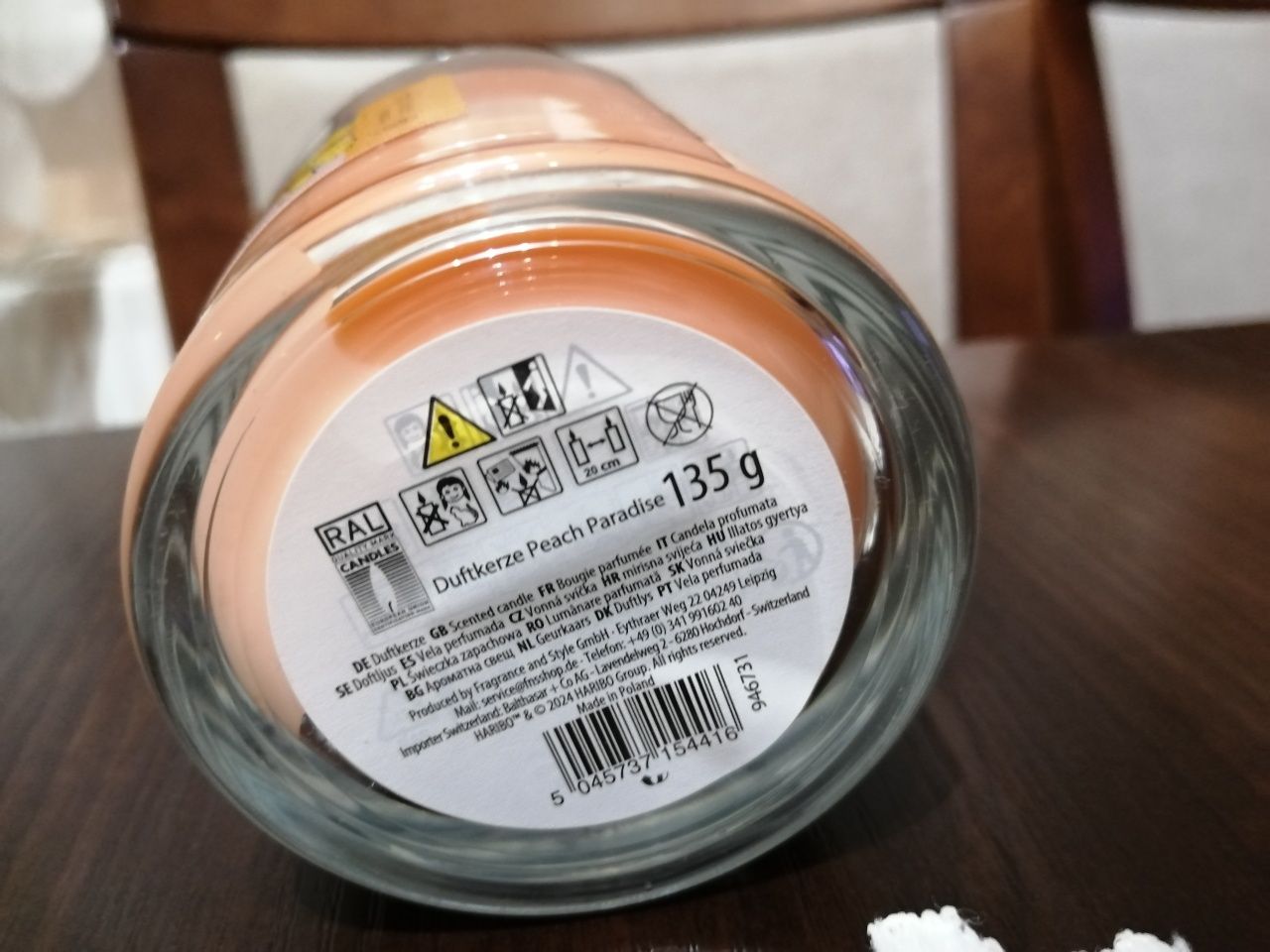 Nowa świeczka brzoskwiniowa HARIBO 135gr
