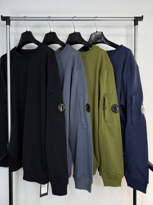 Світшот CP Company чорний/ зелена кофта сп компані/ светр худі сіпі