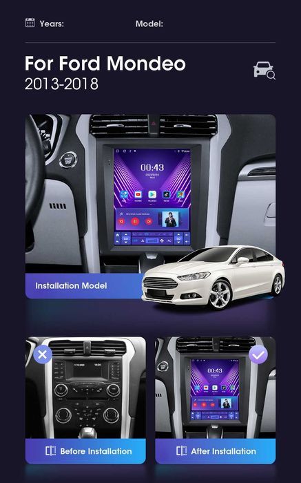 Radio android Ford Mondeo MK5 13-20r Tesla gps bluetooth PROM