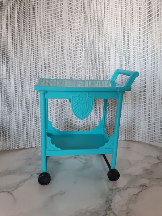 Monster high dodatek dla lalek wózek niebieski ze straszyceum