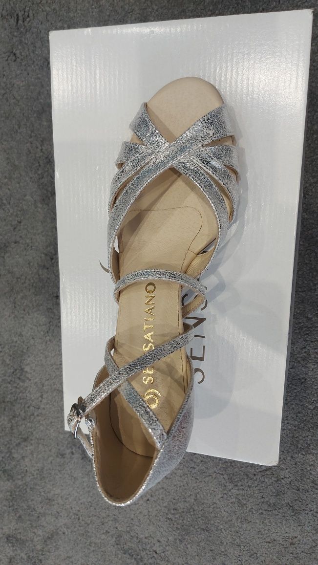 Nowe buty ślubne taneczne Sensatiano Doris srebrna rosa