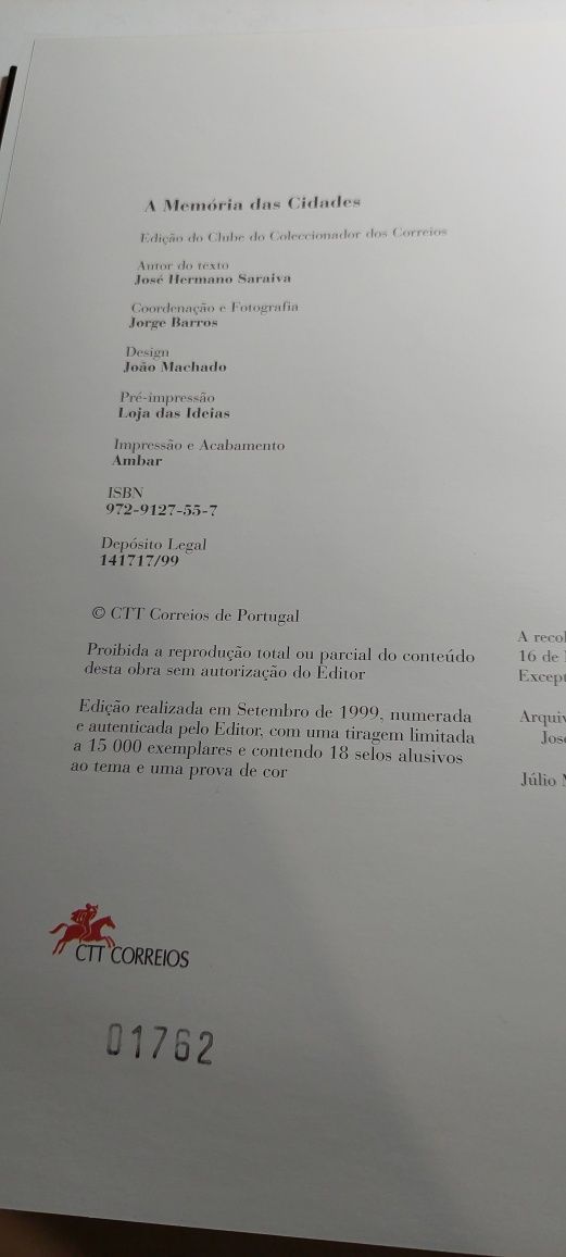 A Memória das Cidades - José Hermano Saraiva, Jorge Barros (CTT Selos)
