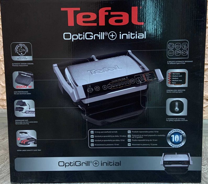 Гриль-барбекю електричний електрогриль Tefal Optigrill+Initial