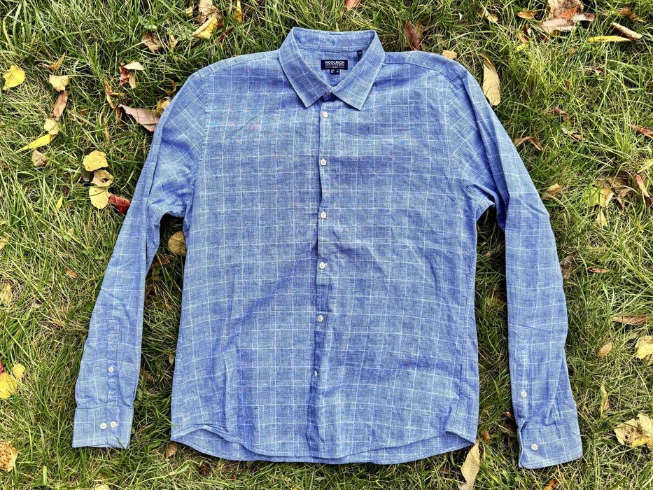 Чоловіча брендова бавовняно-лляна сорочка Woolrich