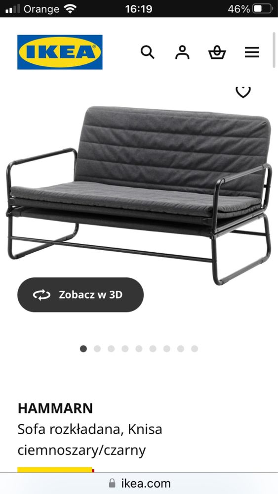 Sofa rozkladana Ikea Hammarn kanapa tapczan