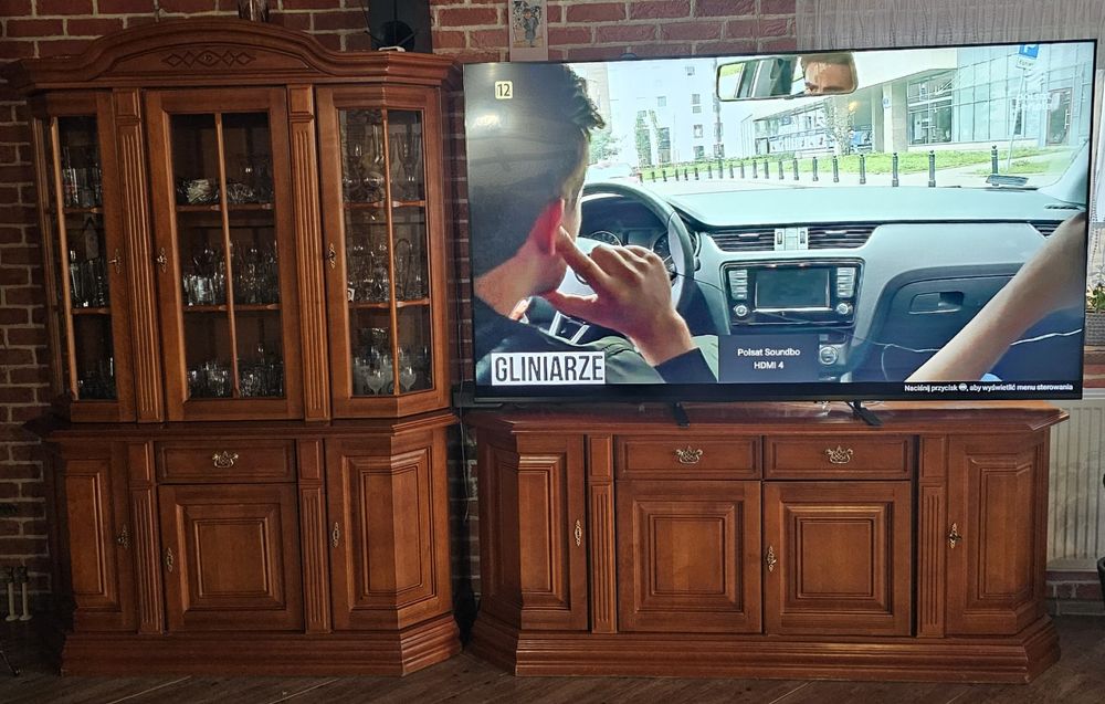 Meble salon komoda, komoda z nadstawką witryna
