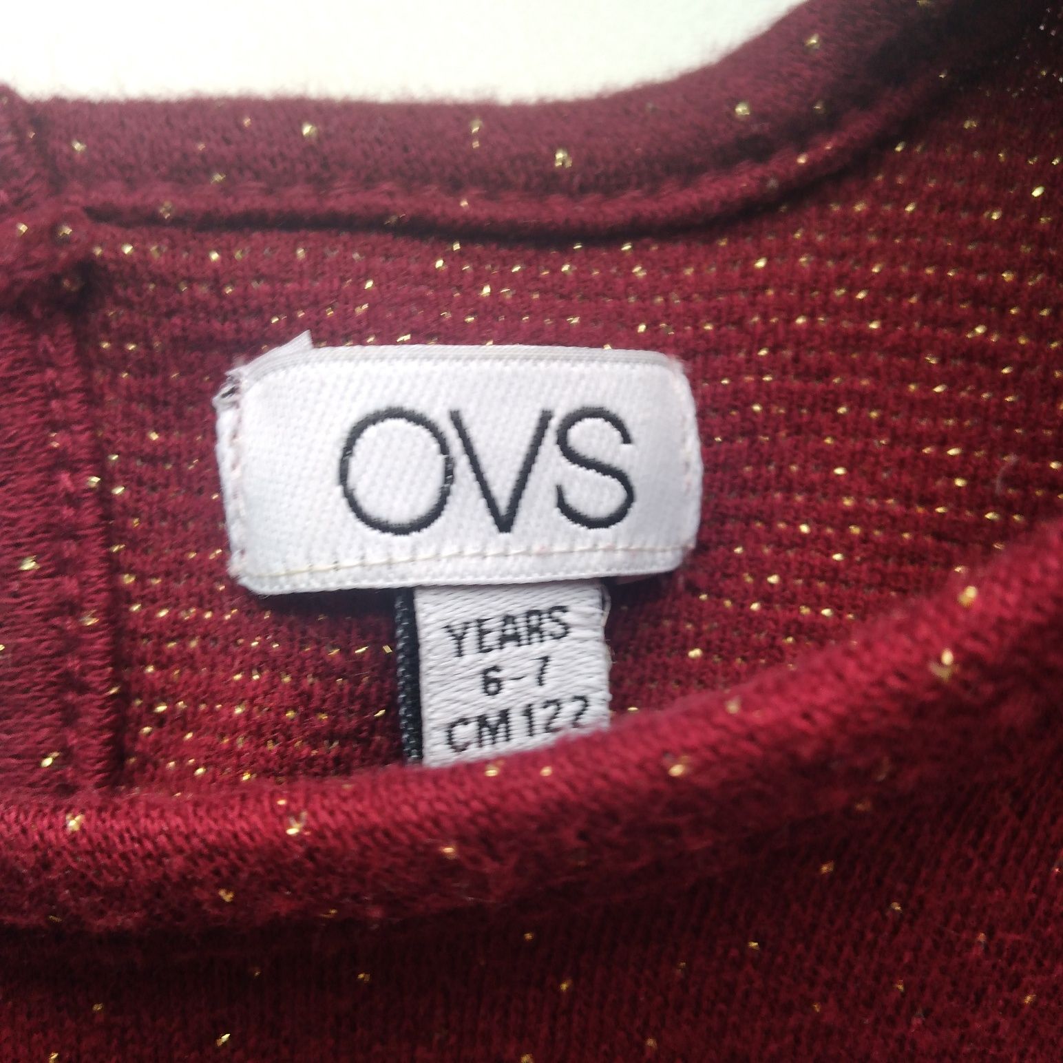 Вишукана бордова сукня OVS, 122 см + одяг в подарунок