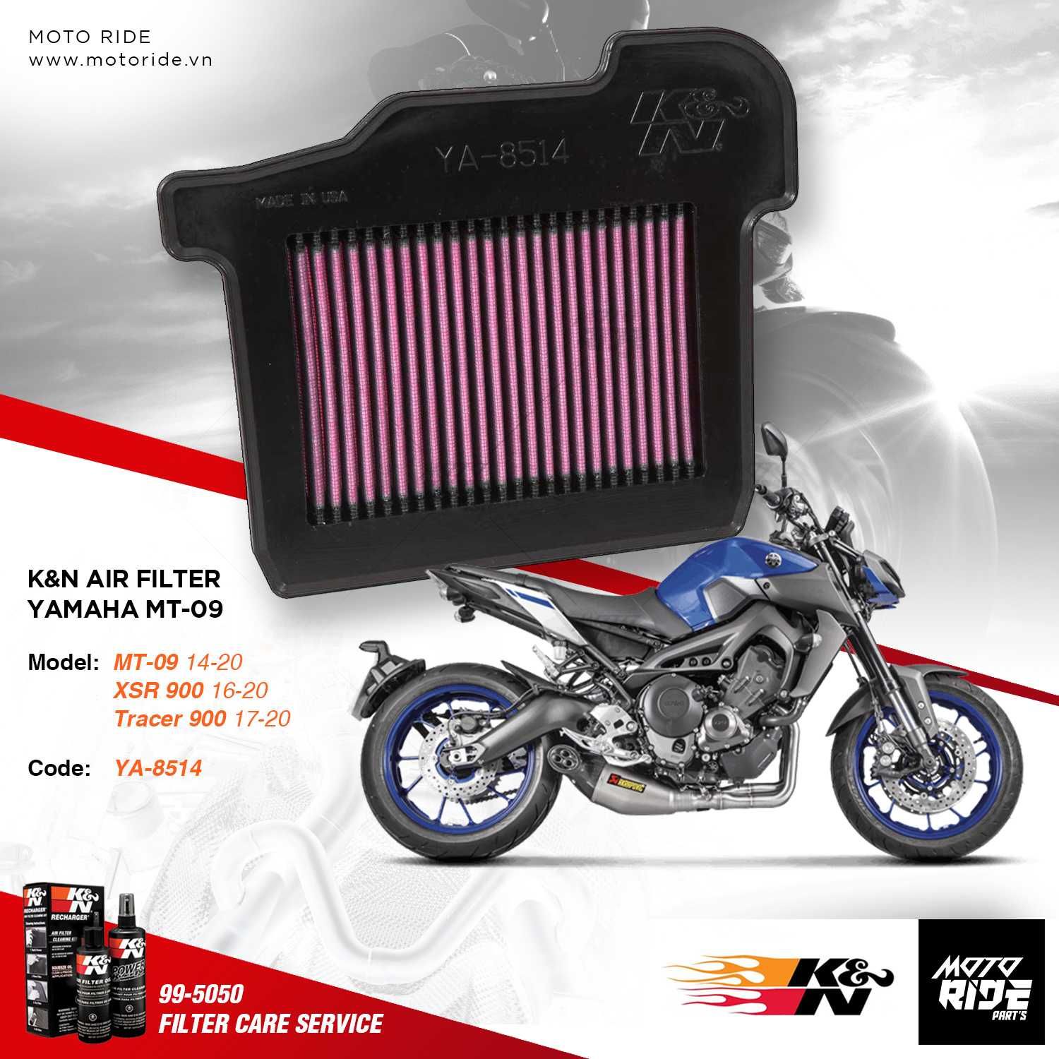 Filtr Powietrza K&N YAMAHA FZ-09, MT-09 850cc 2013- YA-8514