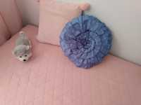 Poduszka w falbanki kwiat niebieska handmade