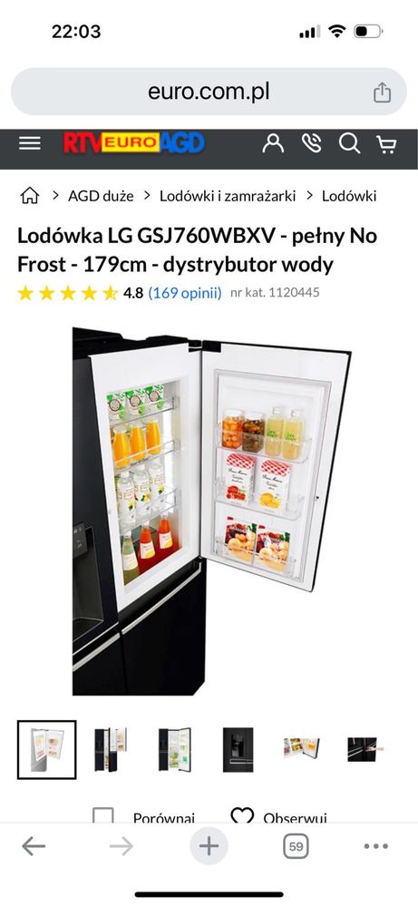 Lodówka LG z dystrybutorem wody