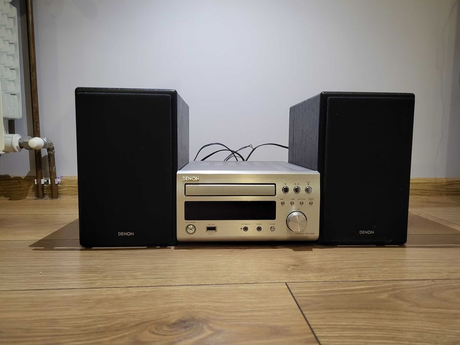 Wieża mini Denon M38 srebrna + 2xgłośniki M37 czarne