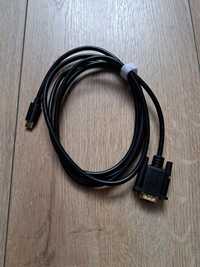 Kabel USB typ-C na VGA adapter 1,8 m czarny