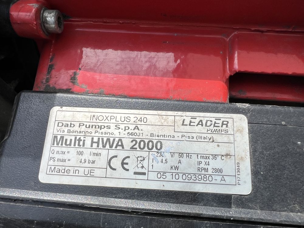 pompa hydroforowa MULTI HWA 2000 INOX/ LEADER. Urządze