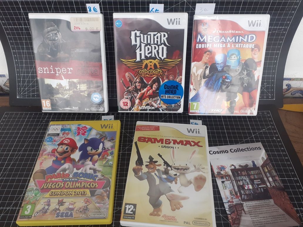 Jogo Nintendo Wii, Mario e Sonic, Guitar Hero, Sniper, Sam & Max, Mega