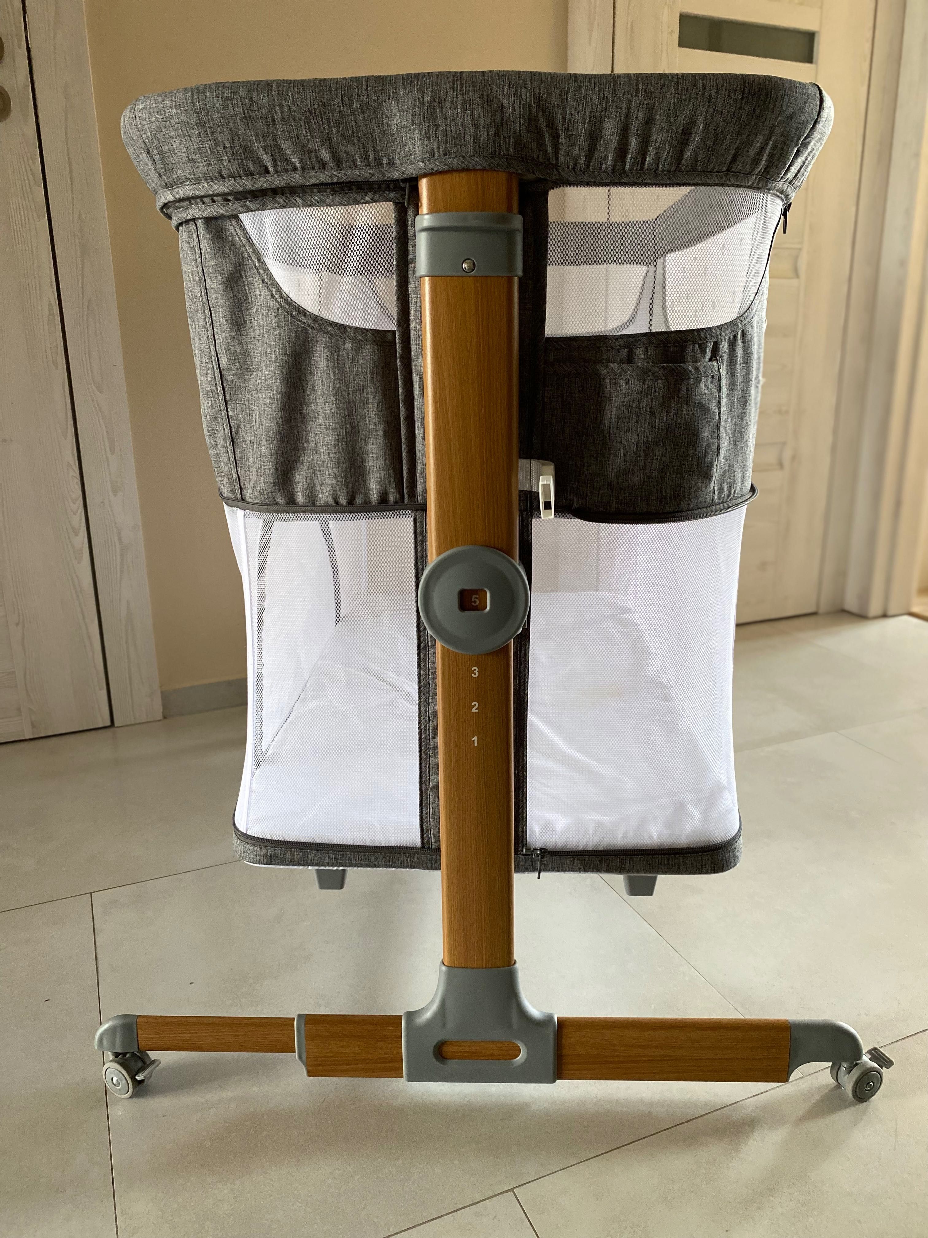 MoMi, Smart Bed, łóżeczko dostawne, 4w1, szare