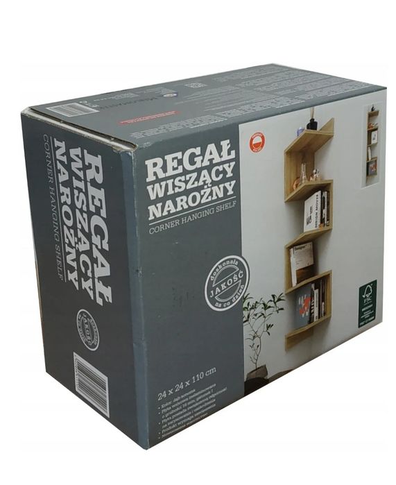 Regał wiszący narożny