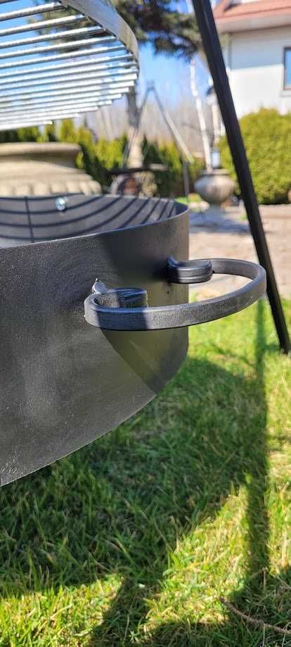Grill trójnóg PROMOCJA, 195cm ruszt nierdzewny, palenisko PRODUCENT