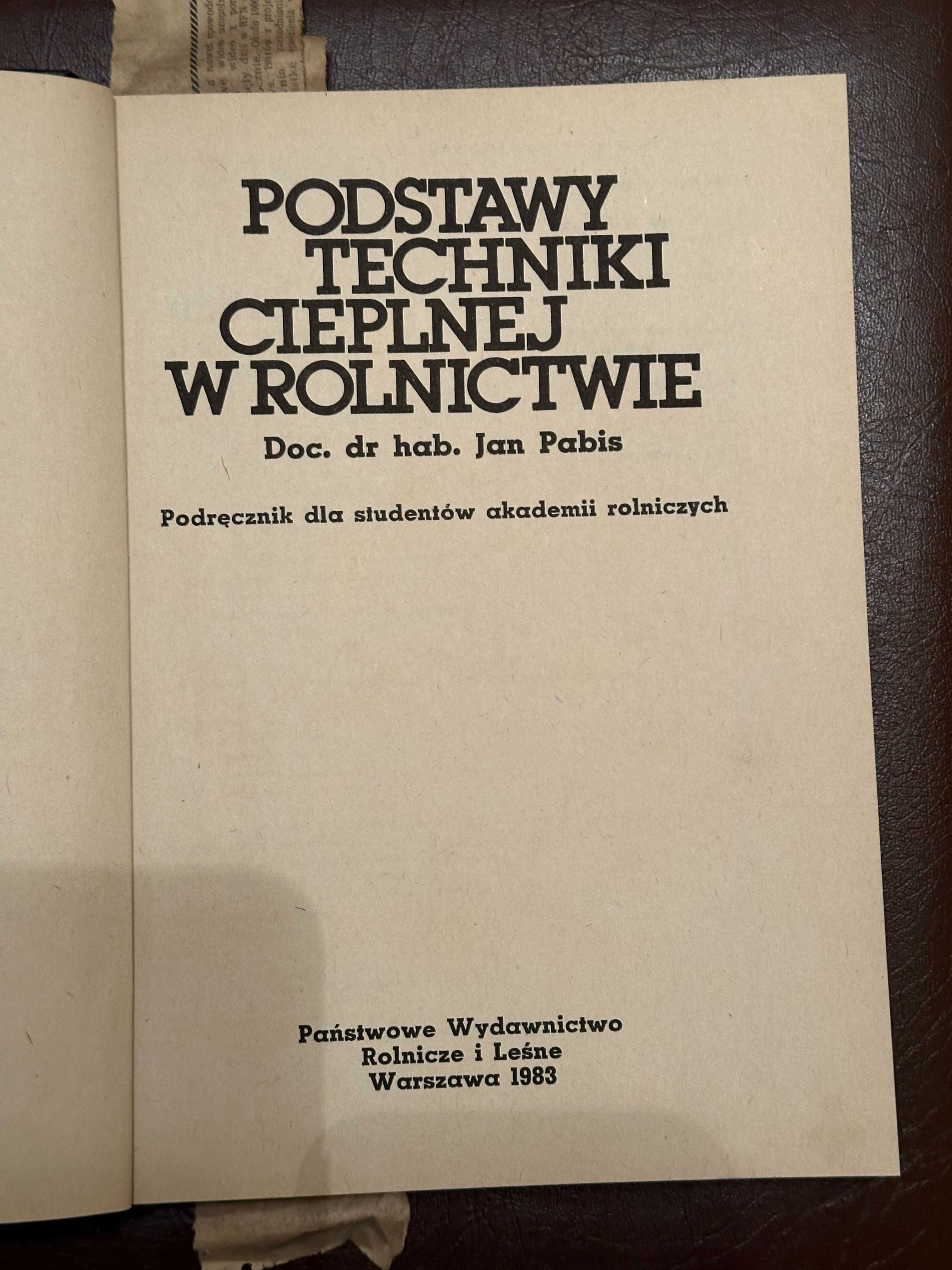 Podstawy techniki cieplnej w rolnictwie J. Pabisa
