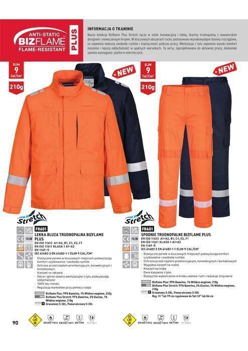 Portwest FR601 Bluza robocza trudnopalna Stretch granatowa r.S
