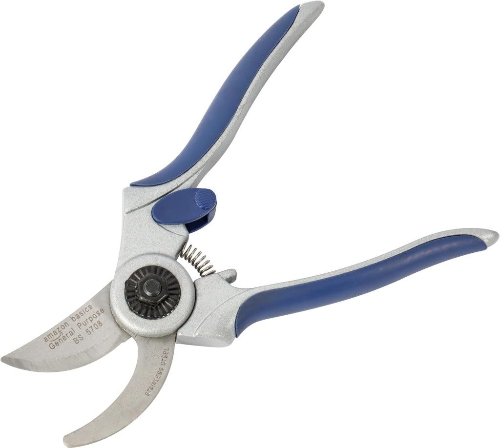 Nożyce do przycinania Amazon Basics 7" ze stali, niebieskie