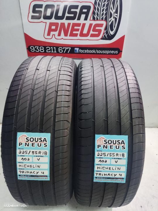 2 pneus semi novos 225-55R18 michelin - oferta dos portes