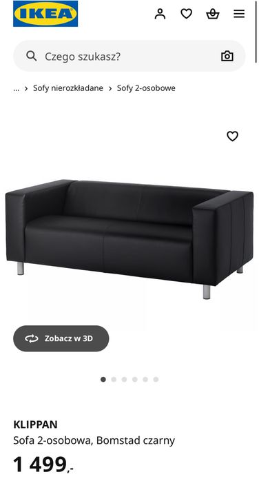 Kanapa ikea klippan dwuosobowa