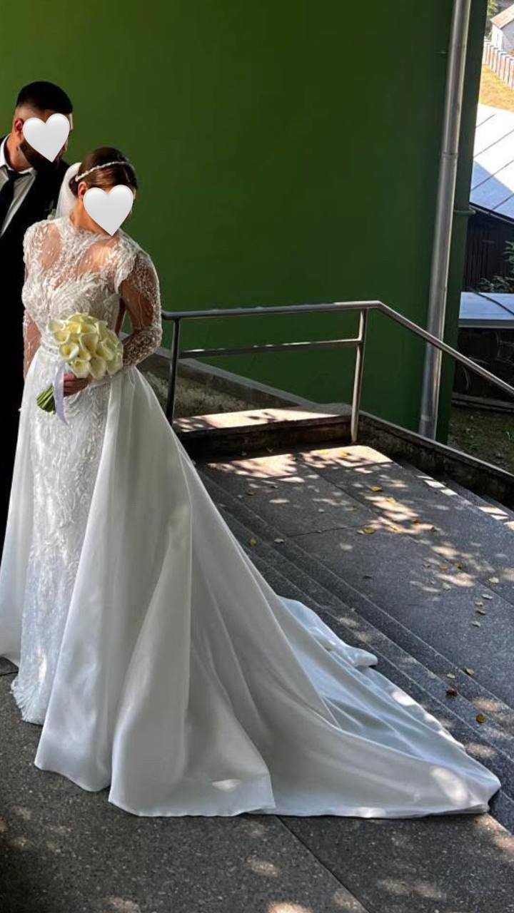 Весільна сукня русалка зі зйомною сукнею - шлейфом, Crystal Wedding