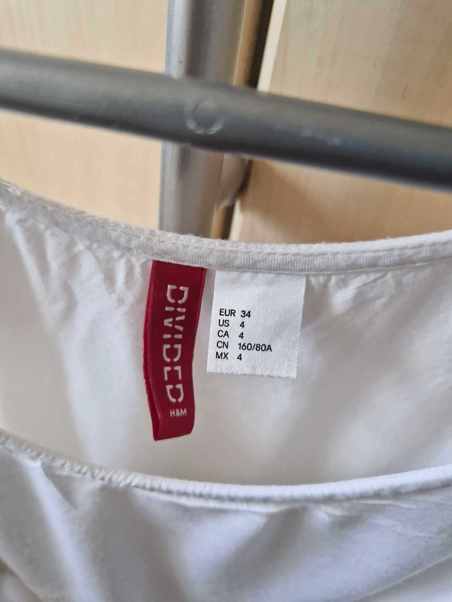 Biała letnia sukienka H&M 100% wiskoza