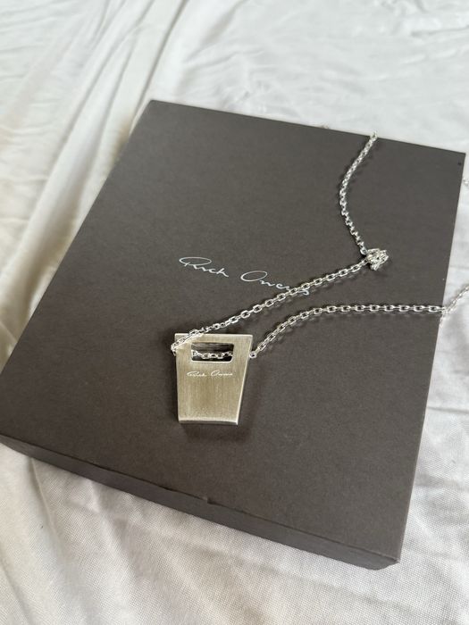 Rick Owens Dogtag Necklace in Brass