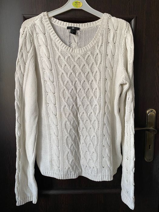 Biały sweter H&M rozmiar M 38
