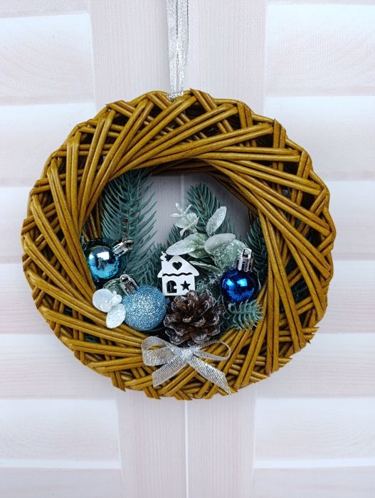 Різдвяний вінок на двері. Зимовий декор ,святкова прикраса , подарунок