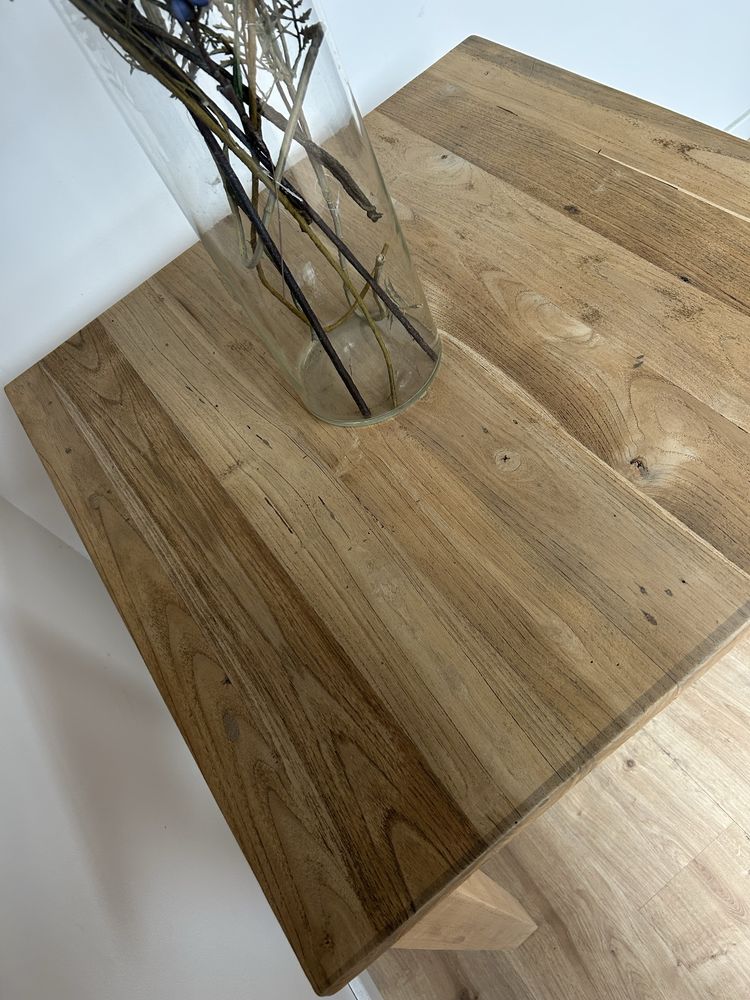 stolik drewniany TEAK lite drewno kuchenny stół mały 75x75cm