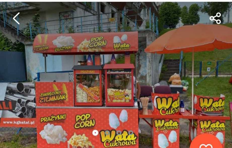 Wózek gastronomiczny Wata cukrowa Popcorn zakręcony ziemniak