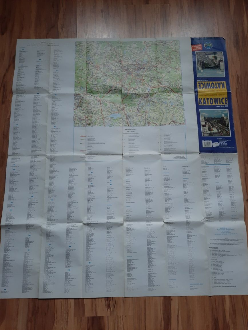 Stara mapa Katowic Katowice 1998 rok