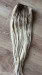 Włosy naturalne 53cm treska gęsta dopinka peruka blond clip in taśma