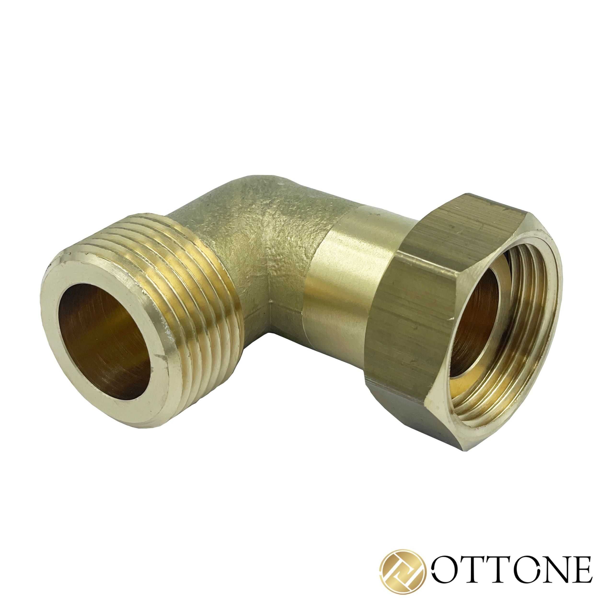 Półśrubunek Równoprzeplotowy Mosiężny Kątowy 1/2'' X 1/2' Gw Gz Ottone