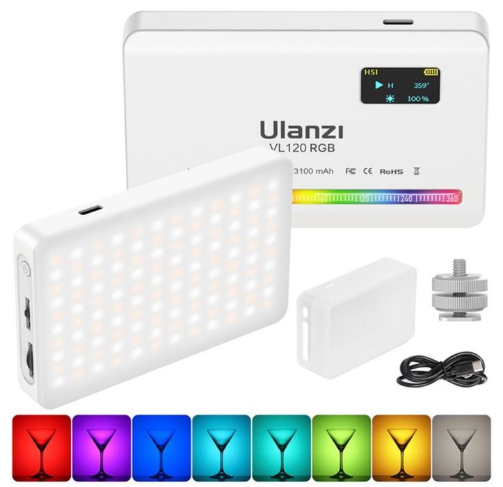 Ulanzi VL120 RGB LED світло для відео та фото, портативне, 3100 мАг