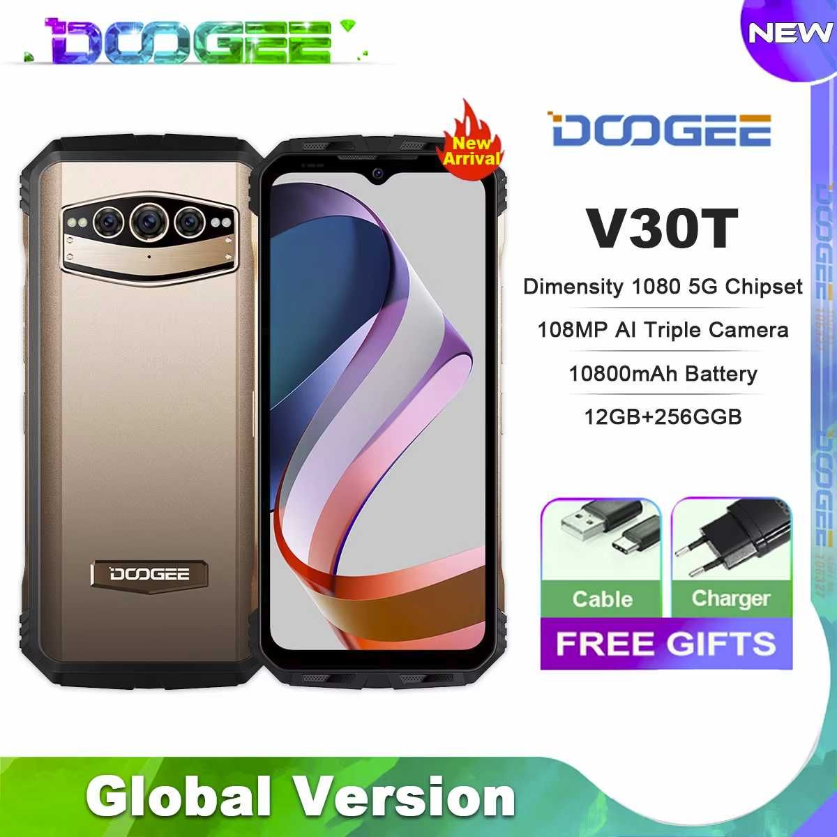 Doogee V30T 5G 12/256GB NFC 108MP IP68/IP69K 10800mAh Wireless Charge