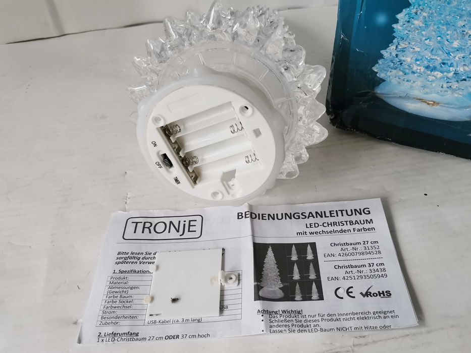 Choinka Lampka LED Kryształowa TRONJE 37cm