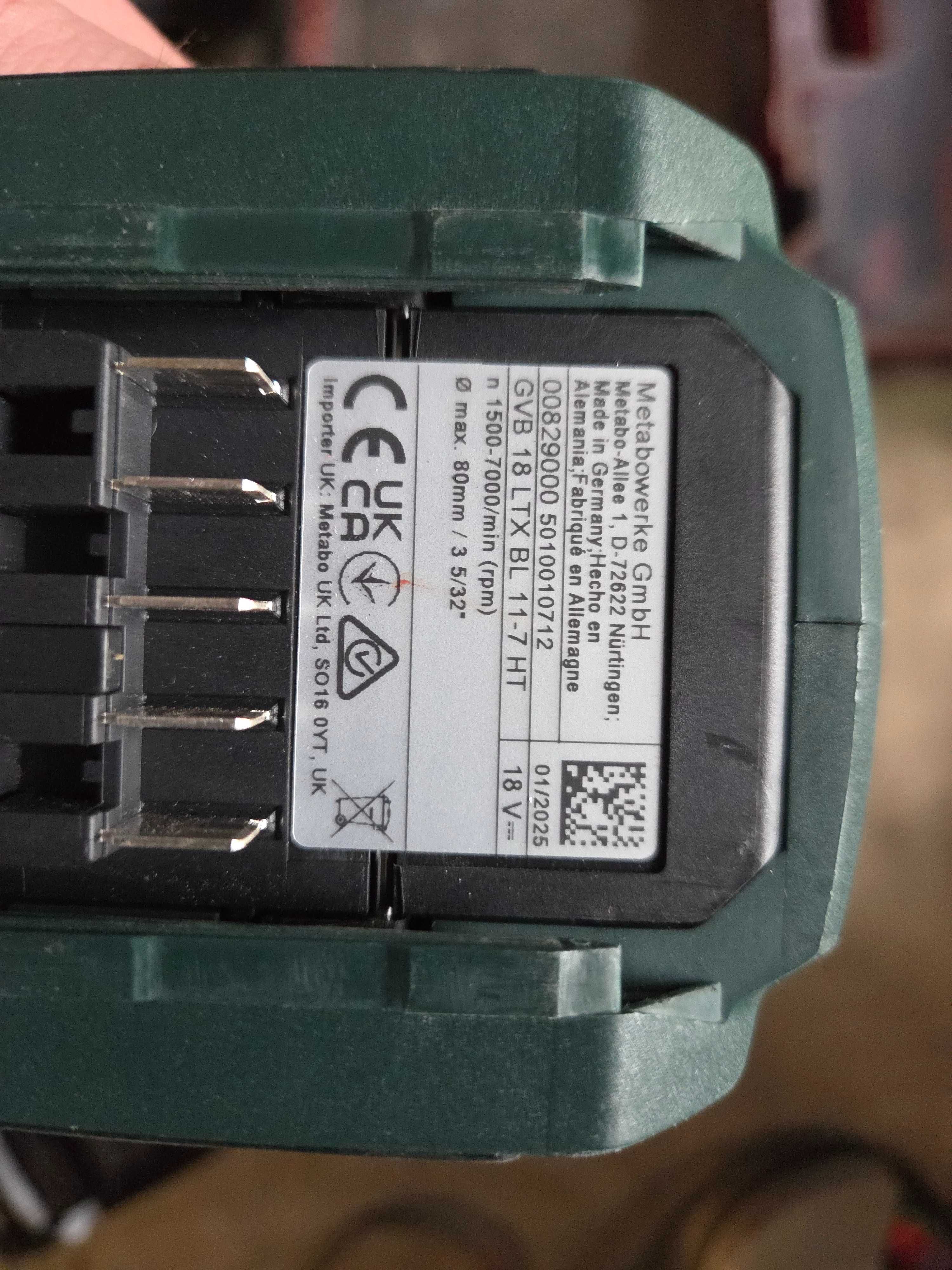 metabo szlifierka prosta akumulatorowa gvb 18ltx bl 11-7 ht jak nowa
