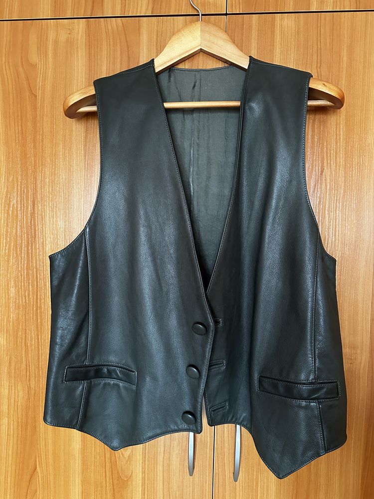 Skórzana kamizelka vintage M/L